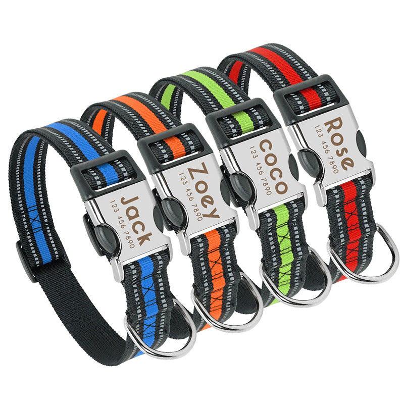 Custom Reflective Engraved Dog Collar
