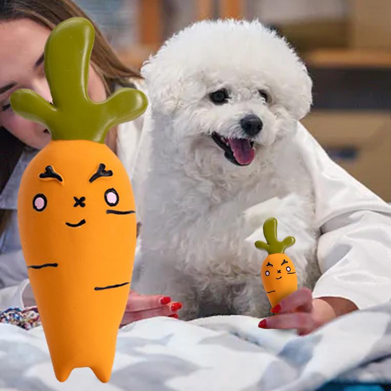 Cute Vegetable Dog Chew Toys Cartoon Onion Eggplant Teething Toy Puppies Latex Reusable Teethers Vegetable Figures For Dogs