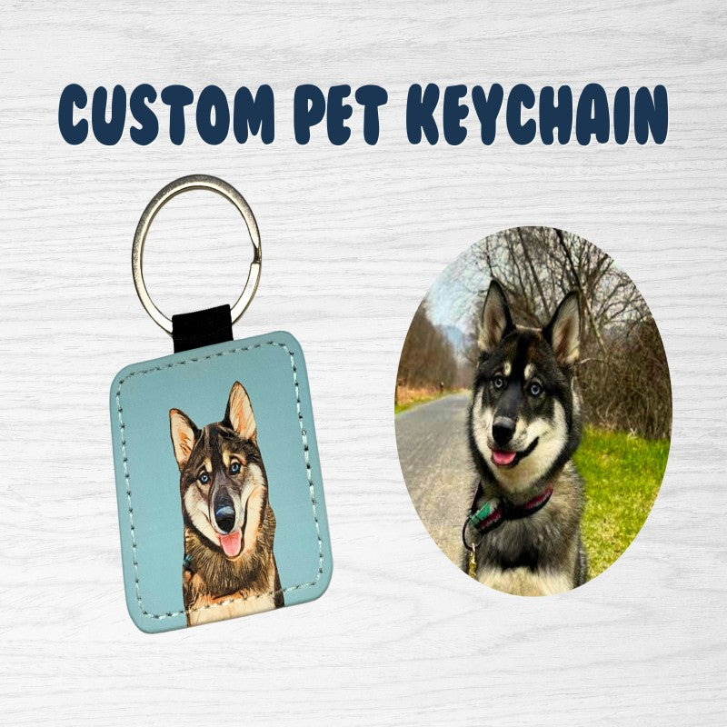 Custom Pet Photo Keychain Pendant