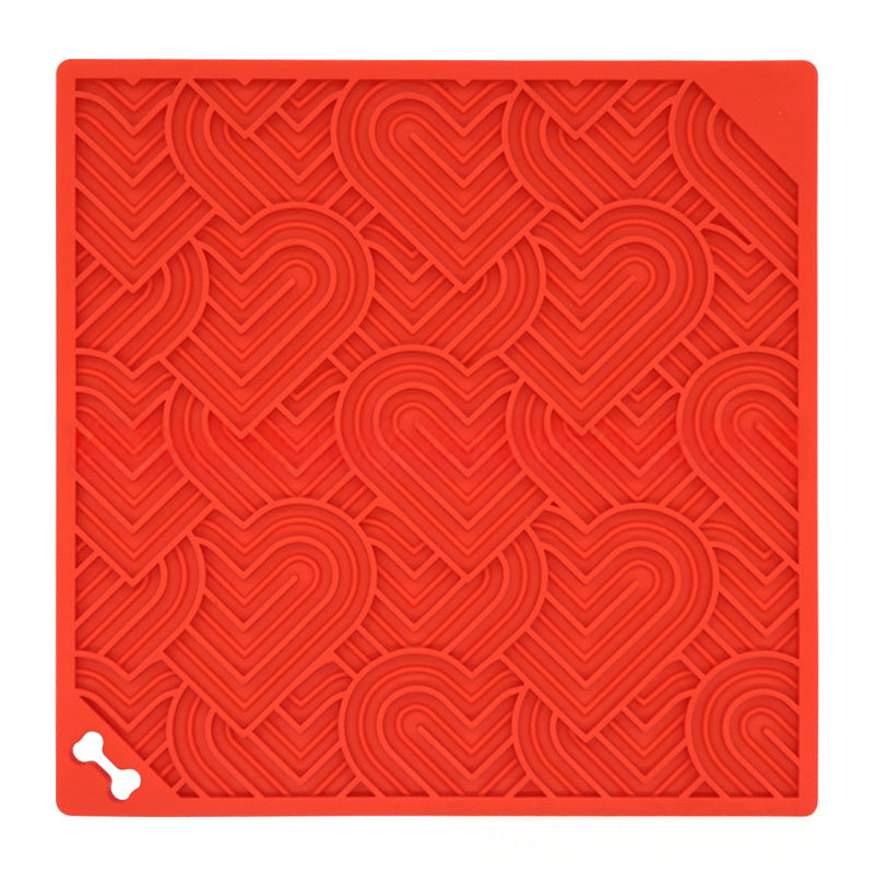 Square Heart-Shaped Suction Cup Licking Mat