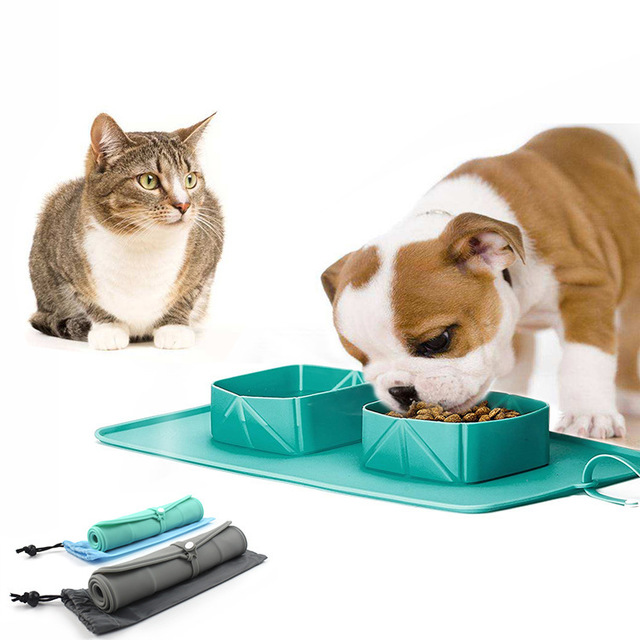 Silicone Folding Double Pet Bowl