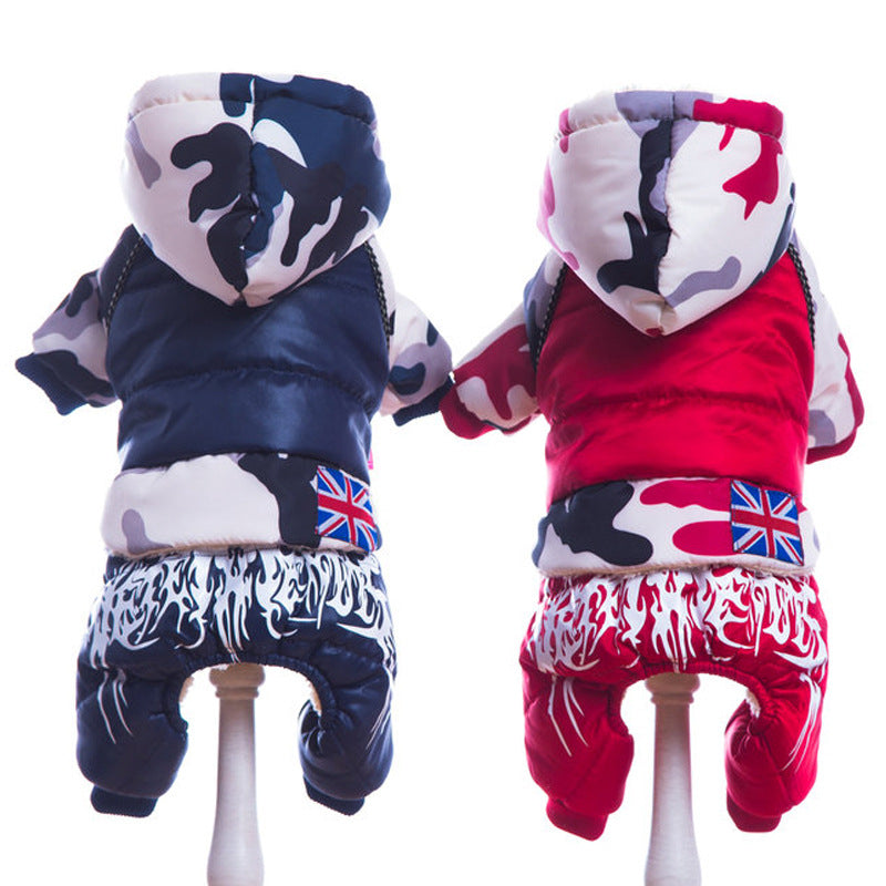 Four-Legged Padded Coat For Dog Clothes