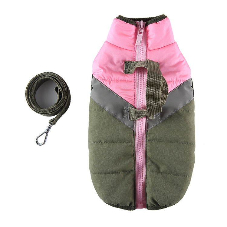 Winter Clothing Cotton Coat Dog Clothes Chest And Back Size Casual Cotton-Padded Jacket Pet'S Chest-Back