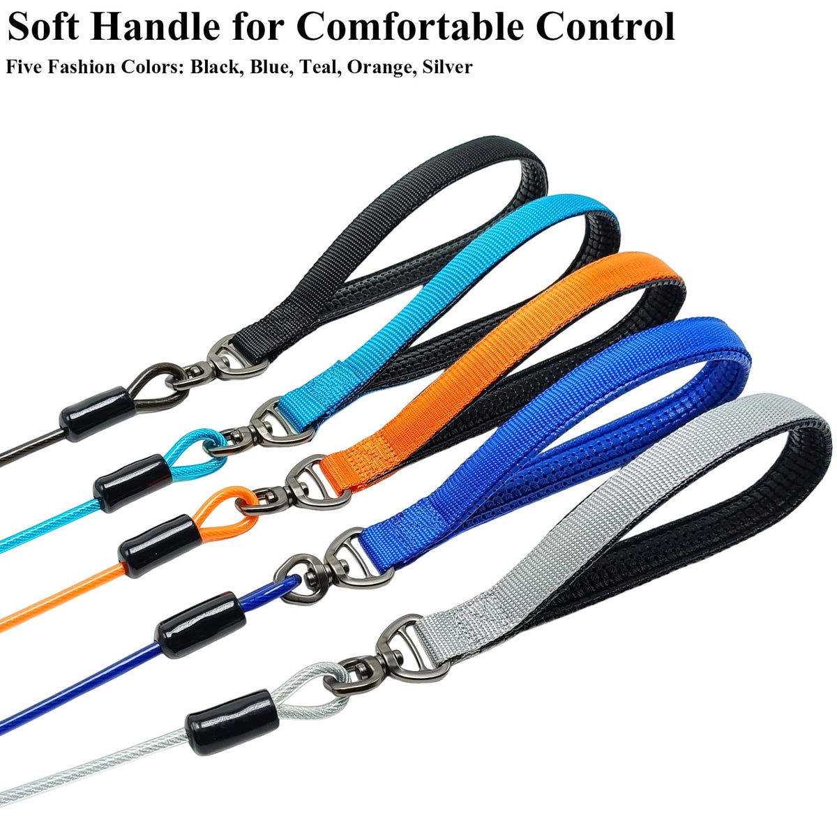 5 Ft Chewproof Steel Wire Dog Slip Lead