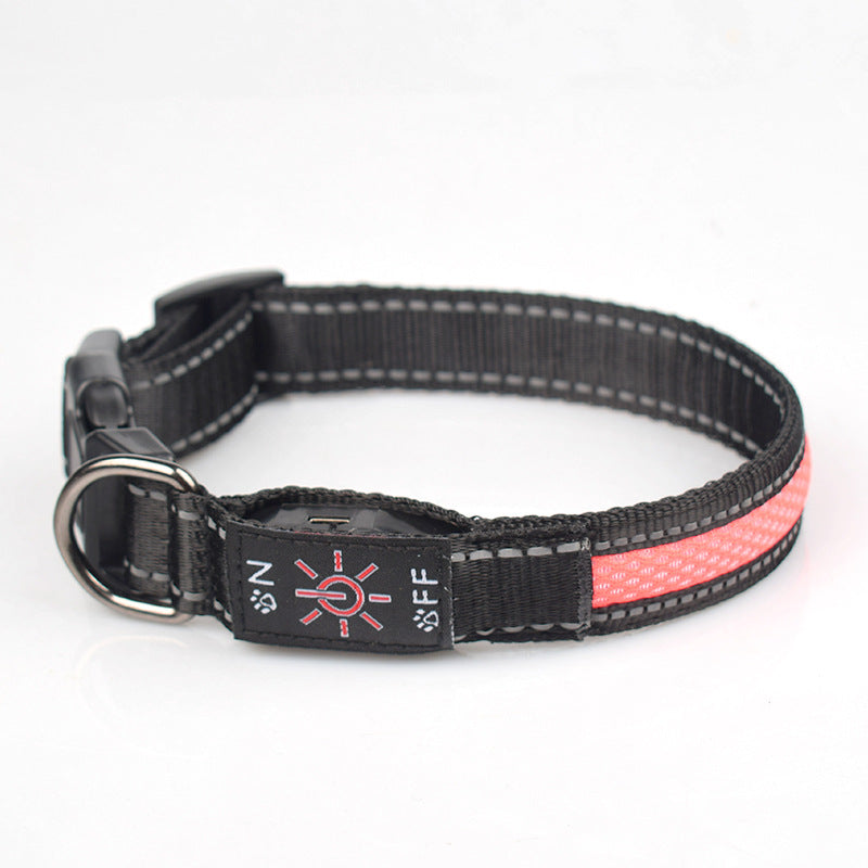 LED Luminous Nylon Mesh Dog Collar