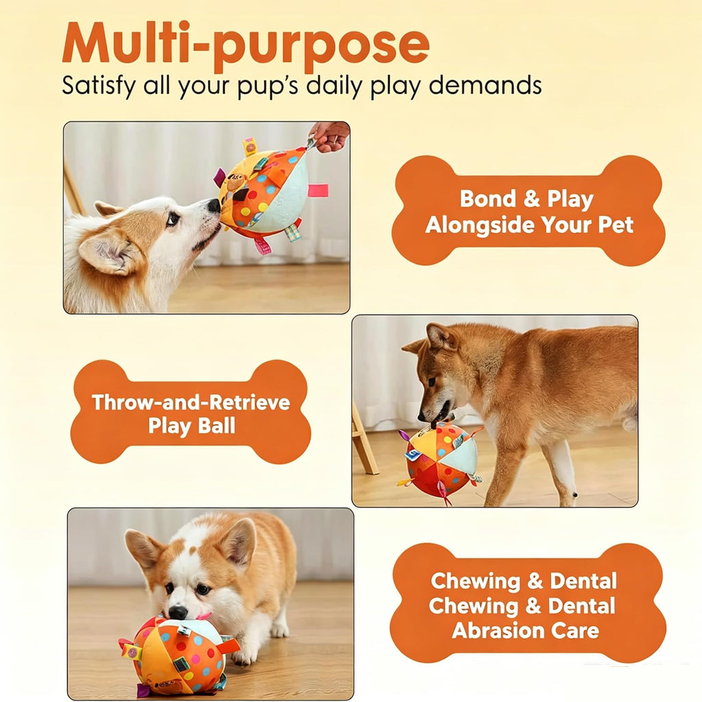 Colorful Squeaky Hanging Dog Toy With Bell