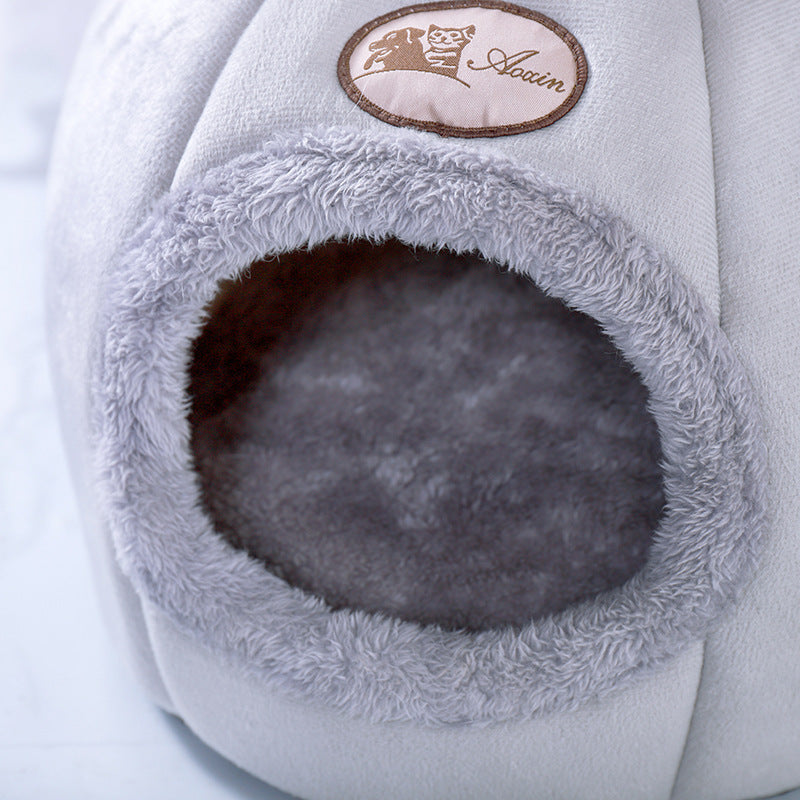 Semi-Enclosed Warm Fluffy Pet Nest