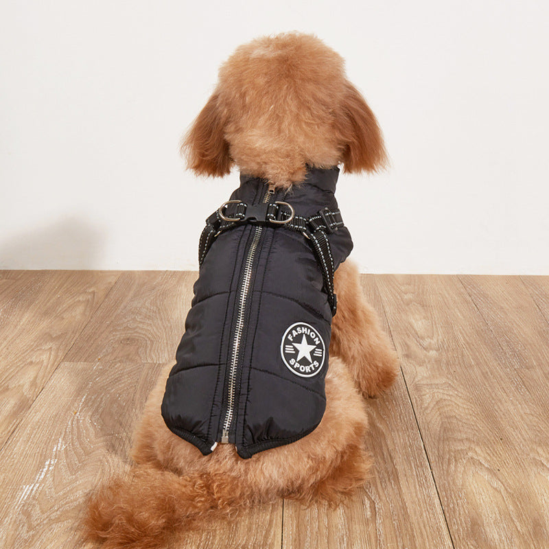 Warm Fleece-Lined Reflective Dog Overalls