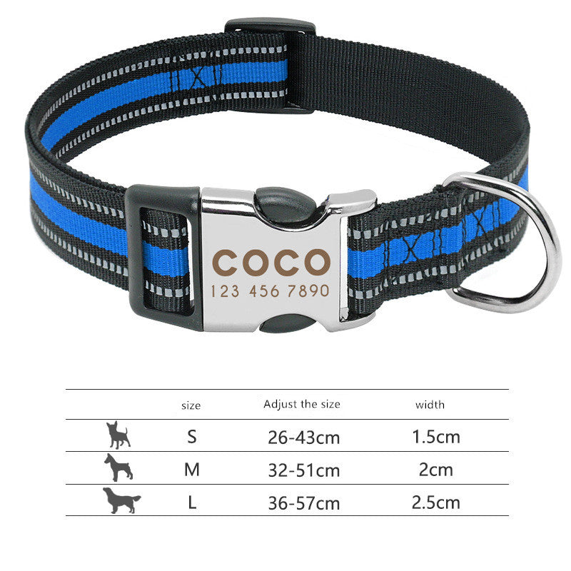 Custom Reflective Engraved Dog Collar