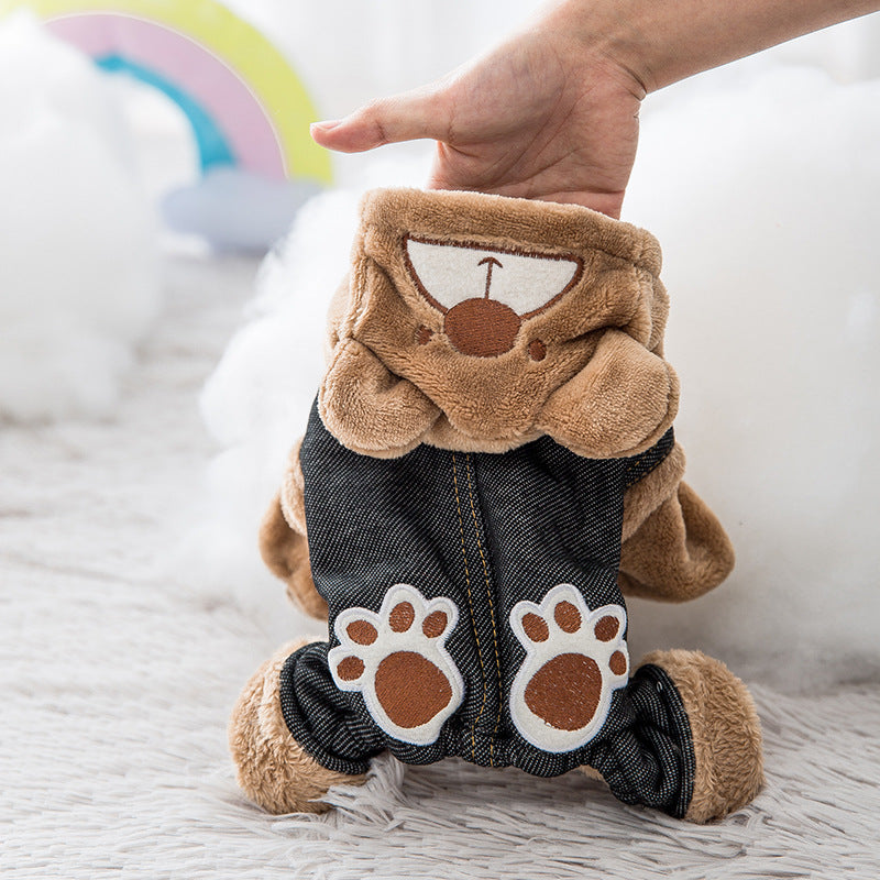 Fun Paw Print Bear Pet Clothes