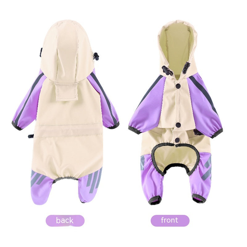 Reflective Cape-Style Raincoat For Big Dogs