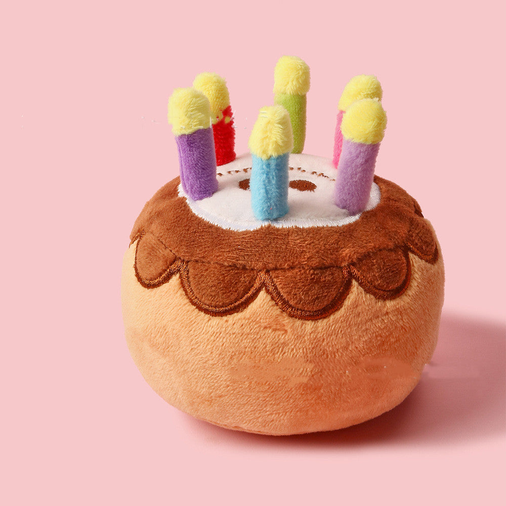 Plush Pet Birthday Cake Toy