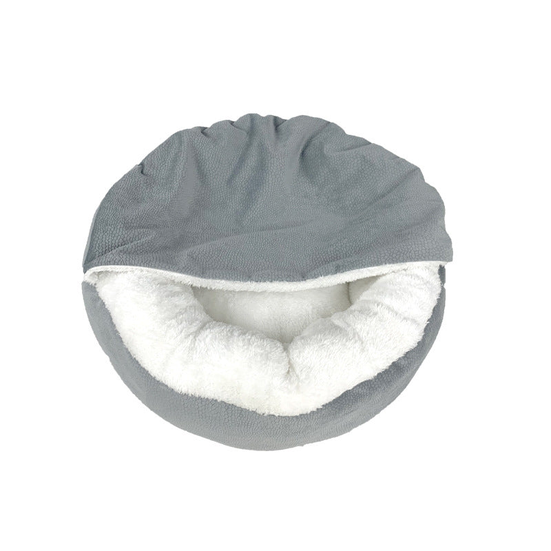 Semi-Enclosed Dog Mat With Thick Warm Cover Nest