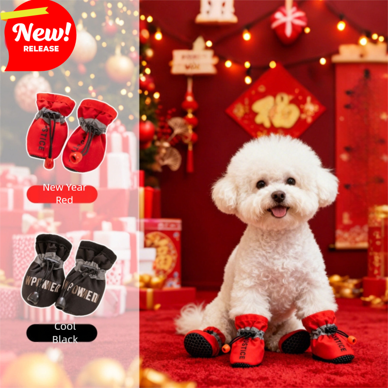 Warm Fleece Dog Shoes for Autumn and Winter