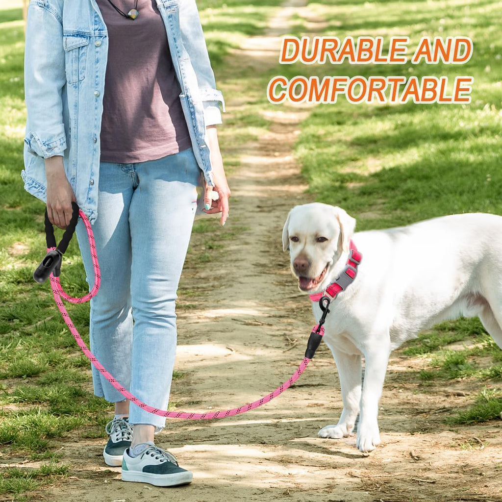Dog Leashes For Large Dogs Heavy Duty Dog Leash 5 Ft With Comfortable Padded Handle And Highly Reflective Threads For Medium Large Dogs Walk