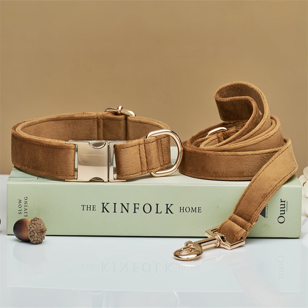 Solid Color Simple Pet Dog Collar Hand Holding Rope