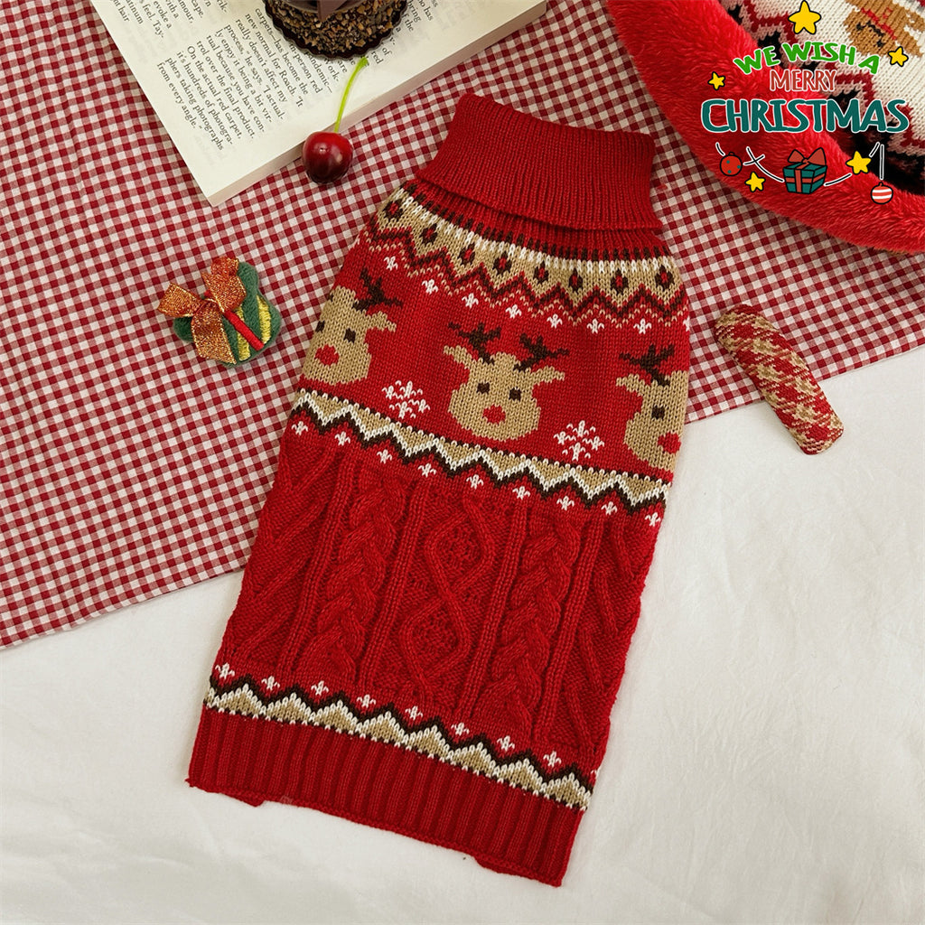Red and Green Gingerbread Pet Sweater