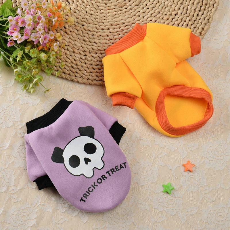 Halloween Pumpkin Skull Small Dog Sweater
