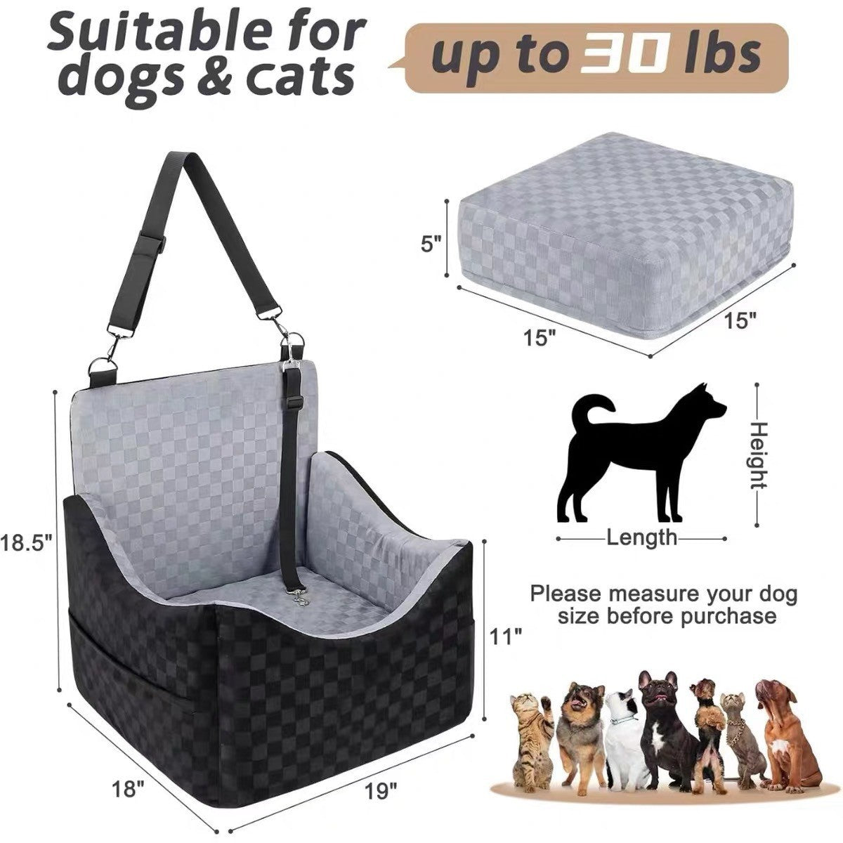 Front-Row Car Pet Safety Seat