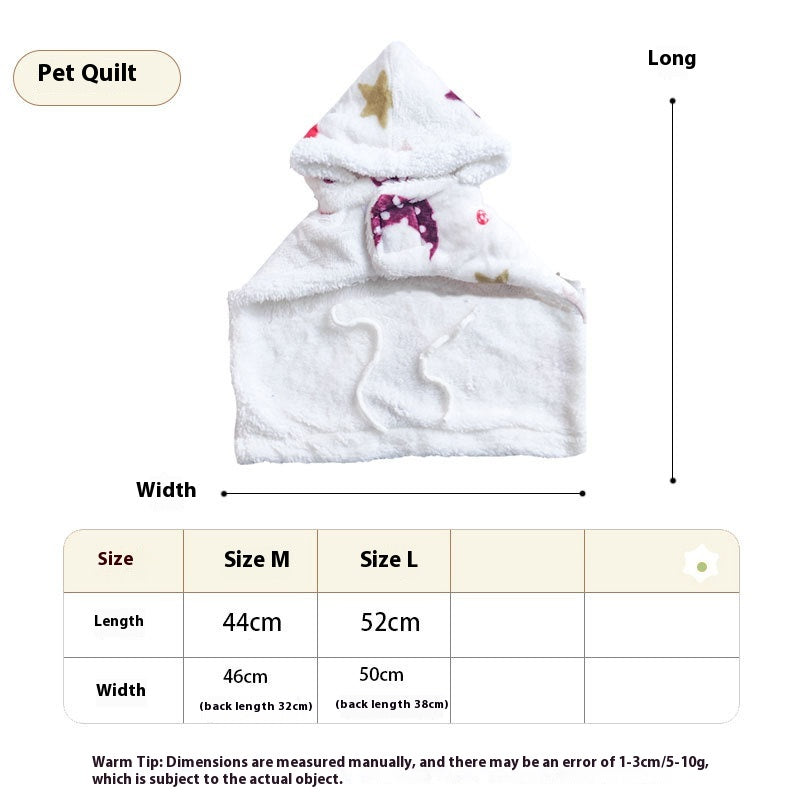 Warm Coral Fleece Dog Cloak Pajamas