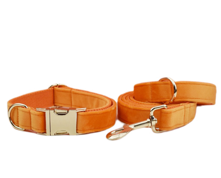 Velvet Pet Collar Traction Rope