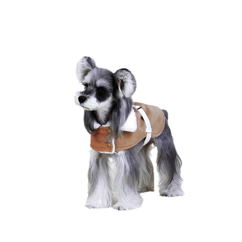 Warm Plush British-Style Dog Cloak Coat