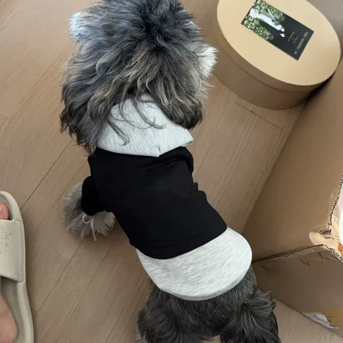 Fake Two Piece Dog Hooded Sweatshirt