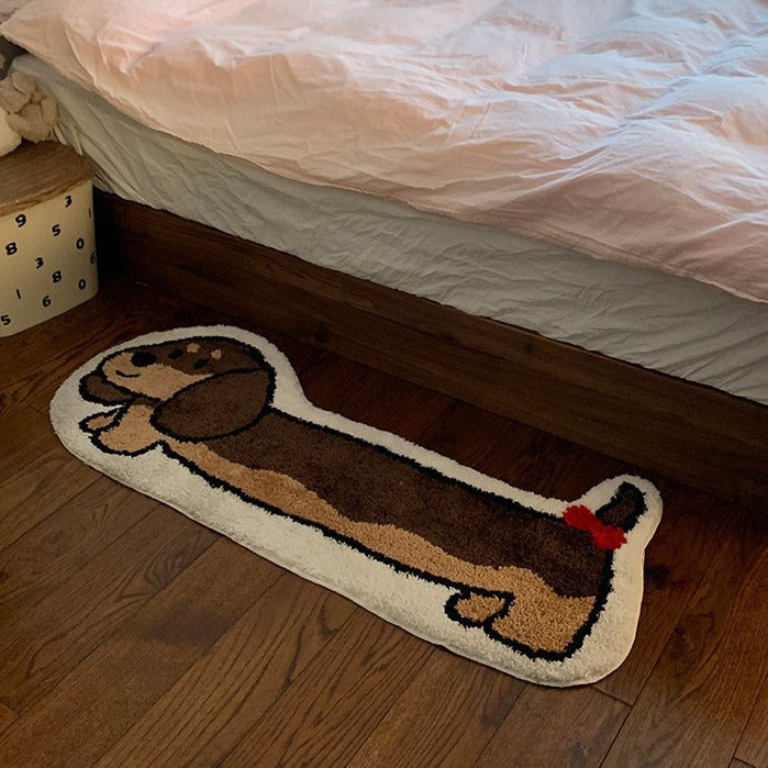 Long Thickened Dachshund Flocking Carpet