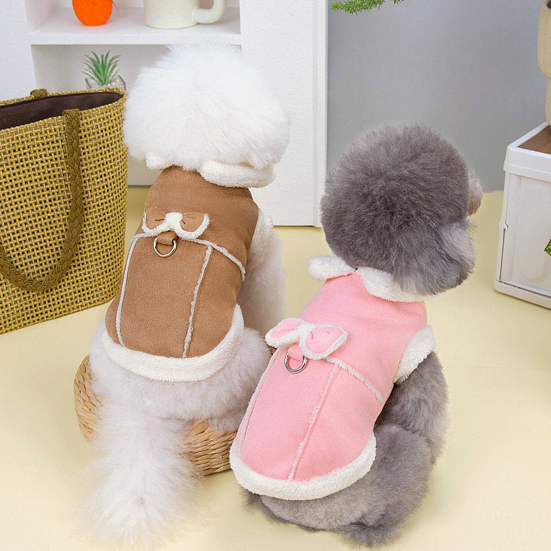 Warm Cotton-Padded Dog Traction Vest