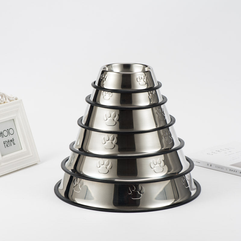 Stainless Steel Footprint Dog Bowl