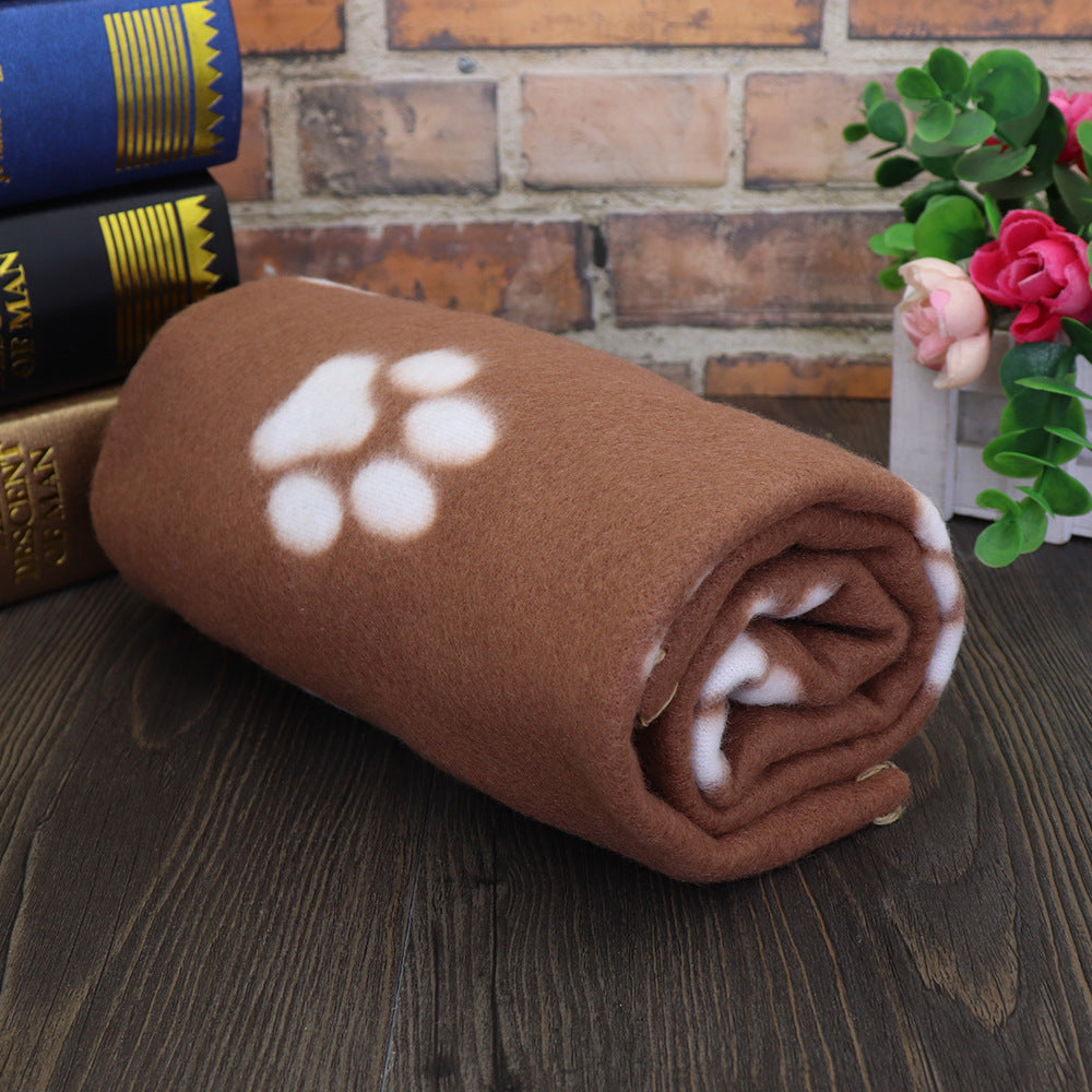 Soft Paw Print Pet Blanket