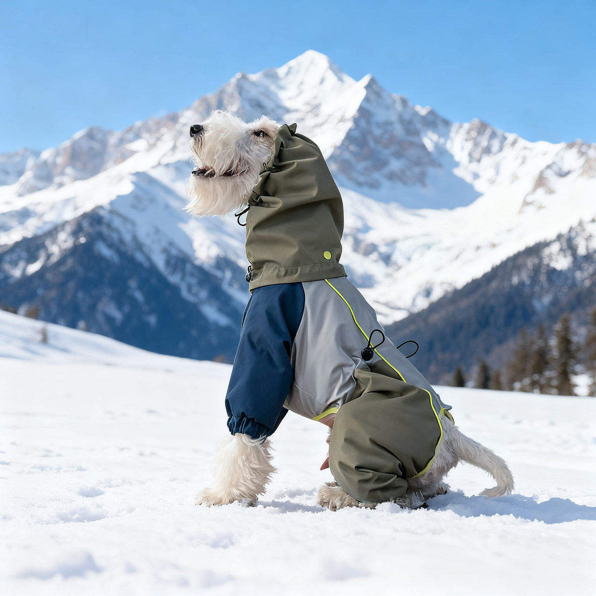 Waterproof Ski-Style Padded Pet Jacket And Hat