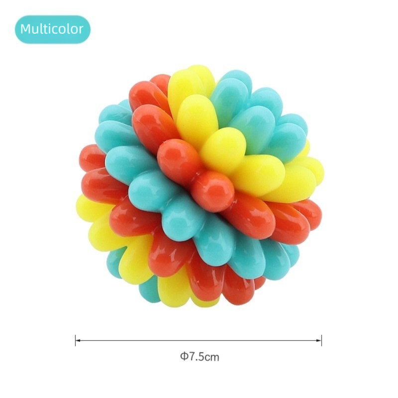 Pet Colorful Teething Toy Balls, Teething And Cleaning Teeth, Durable Rubber Elastic Dog Toys, Energy-Consuming Dog Toys