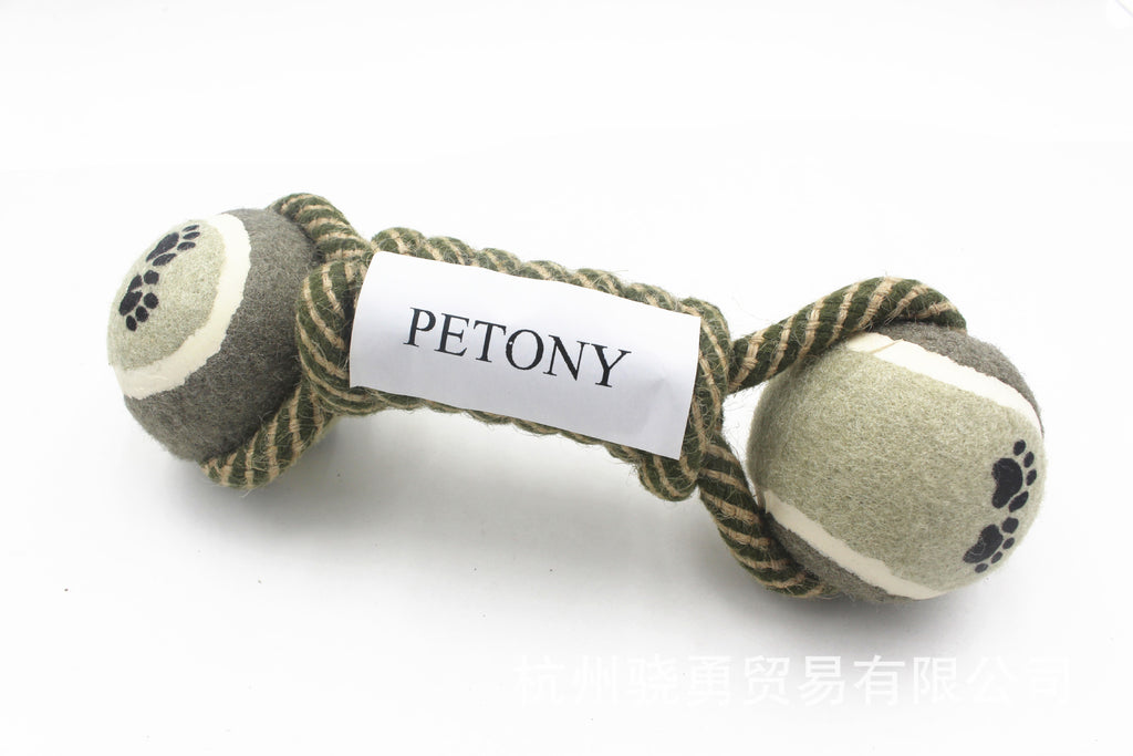 Dumbbell Rope Tennis Ball Teeth Cleaning Toy