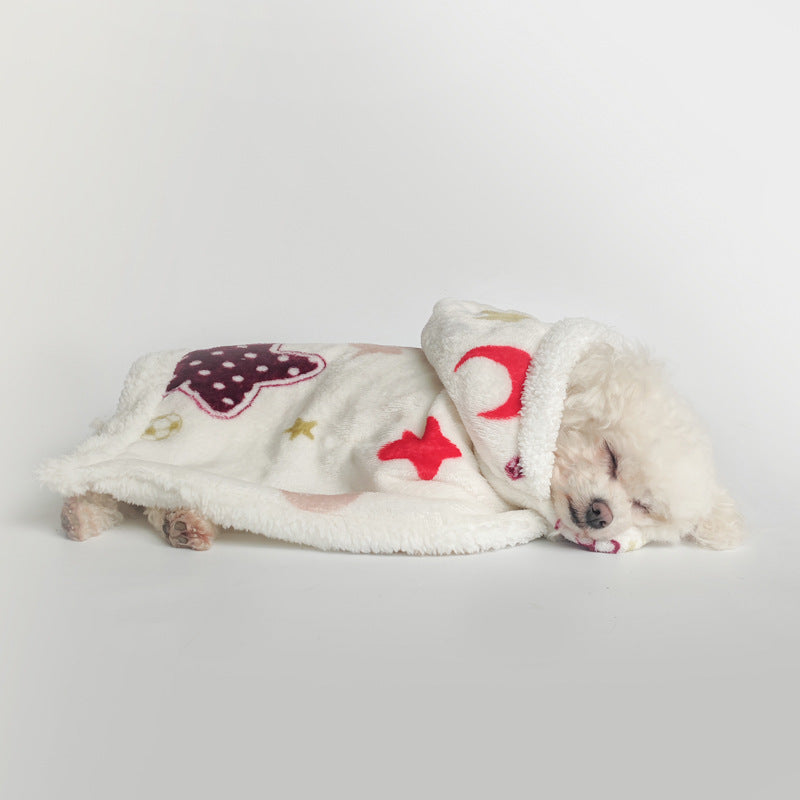 Warm Coral Fleece Dog Cloak Pajamas