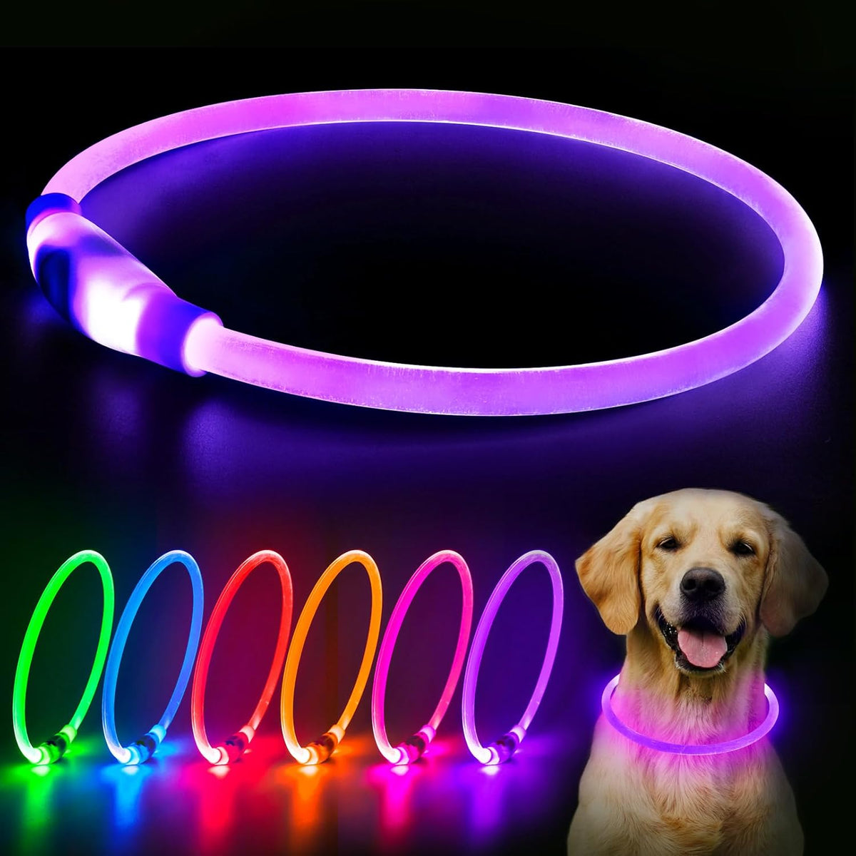 USB Rechargeable LED Dog Collar