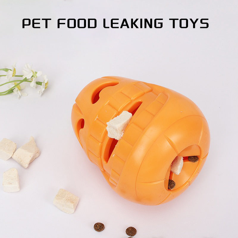 Interactive Dog Chew Toy Halloween Pumpkin Shaped, Treat-Dispensing Funnel Toy For All Breed Sizes, Durable Thermoplastic Rubber Pet Puzzle