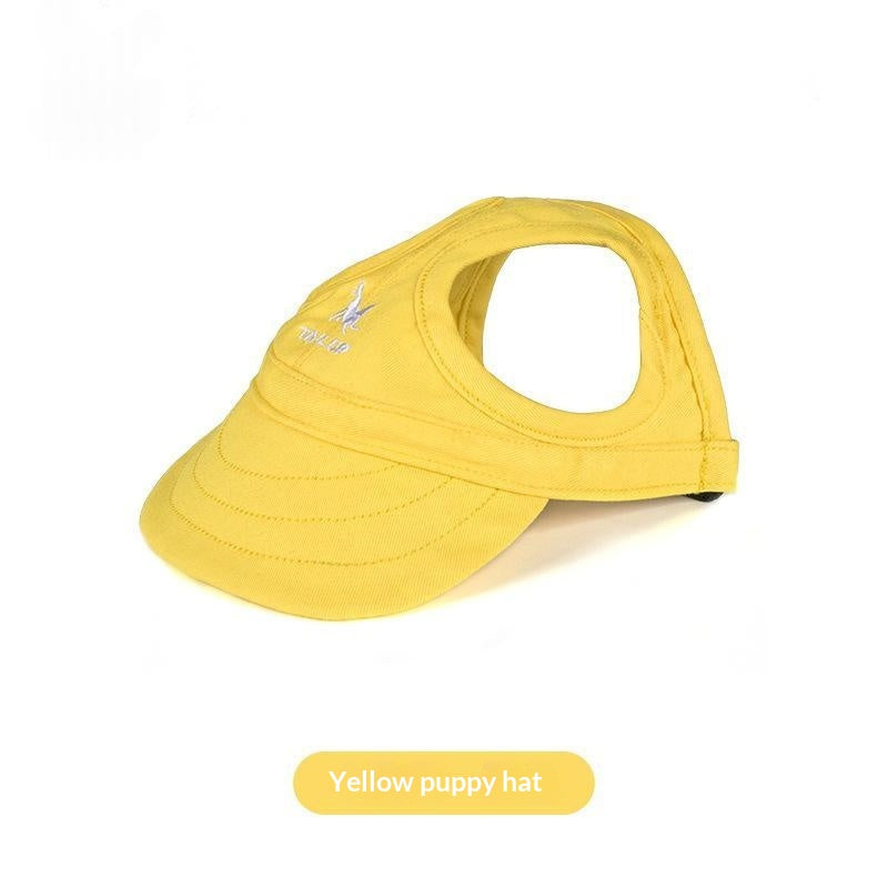 Canvas Pet Sunshade Hat with Ear Openings