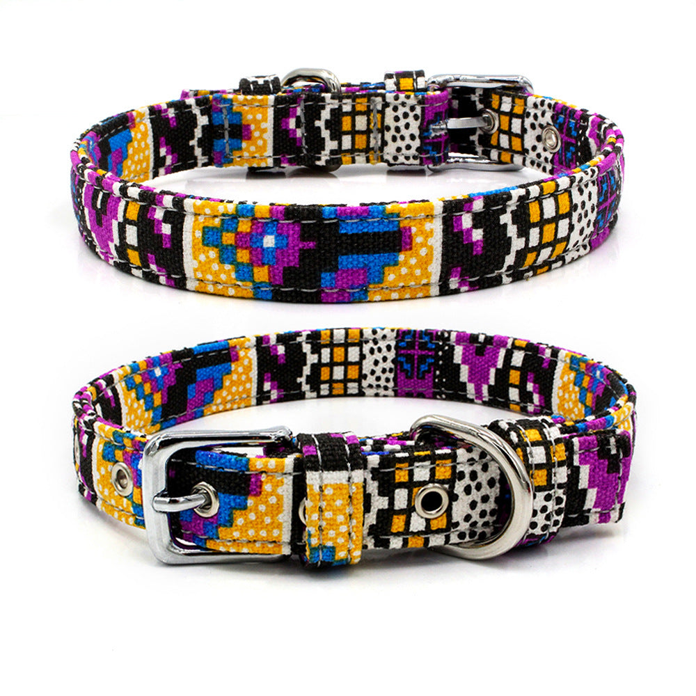 Double Layer Colorful Dog Collar Leash