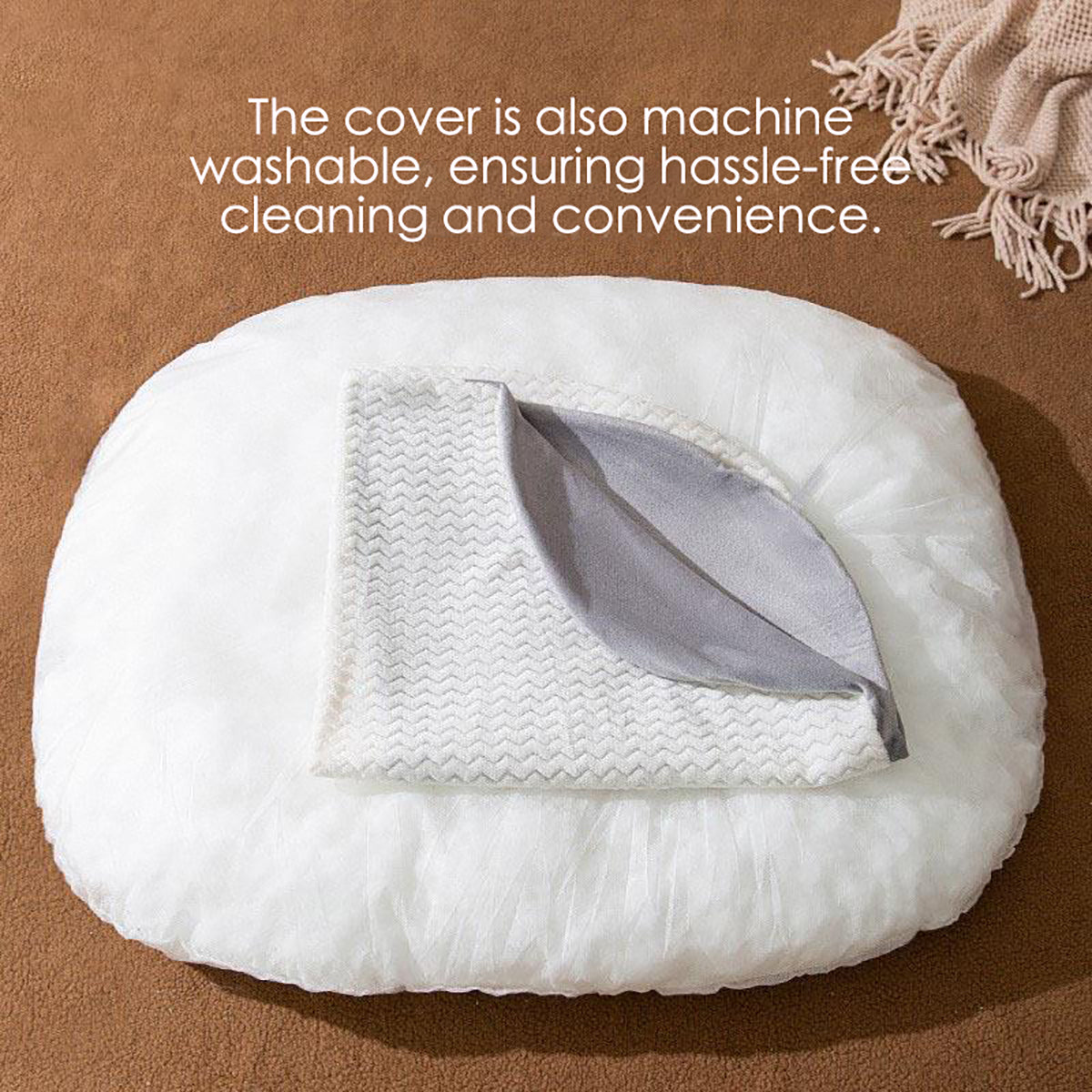 Oval Washable Dog Bed for Large Dogs