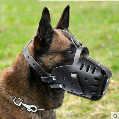 Real Cowhide Basket Dog Muzzle