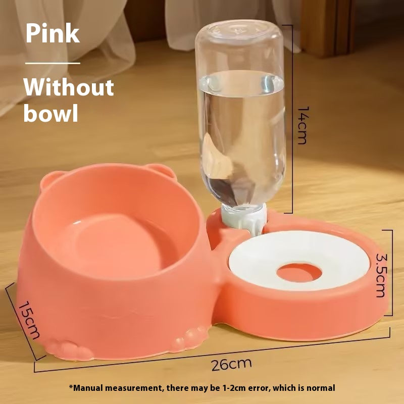 Double Bowl Automatic Drinking Pet Basin Stainless Steel Ceramic