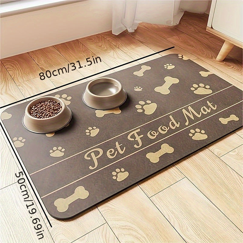Simple Diatom Ooze Pet Absorbent Non-Slip Placemat