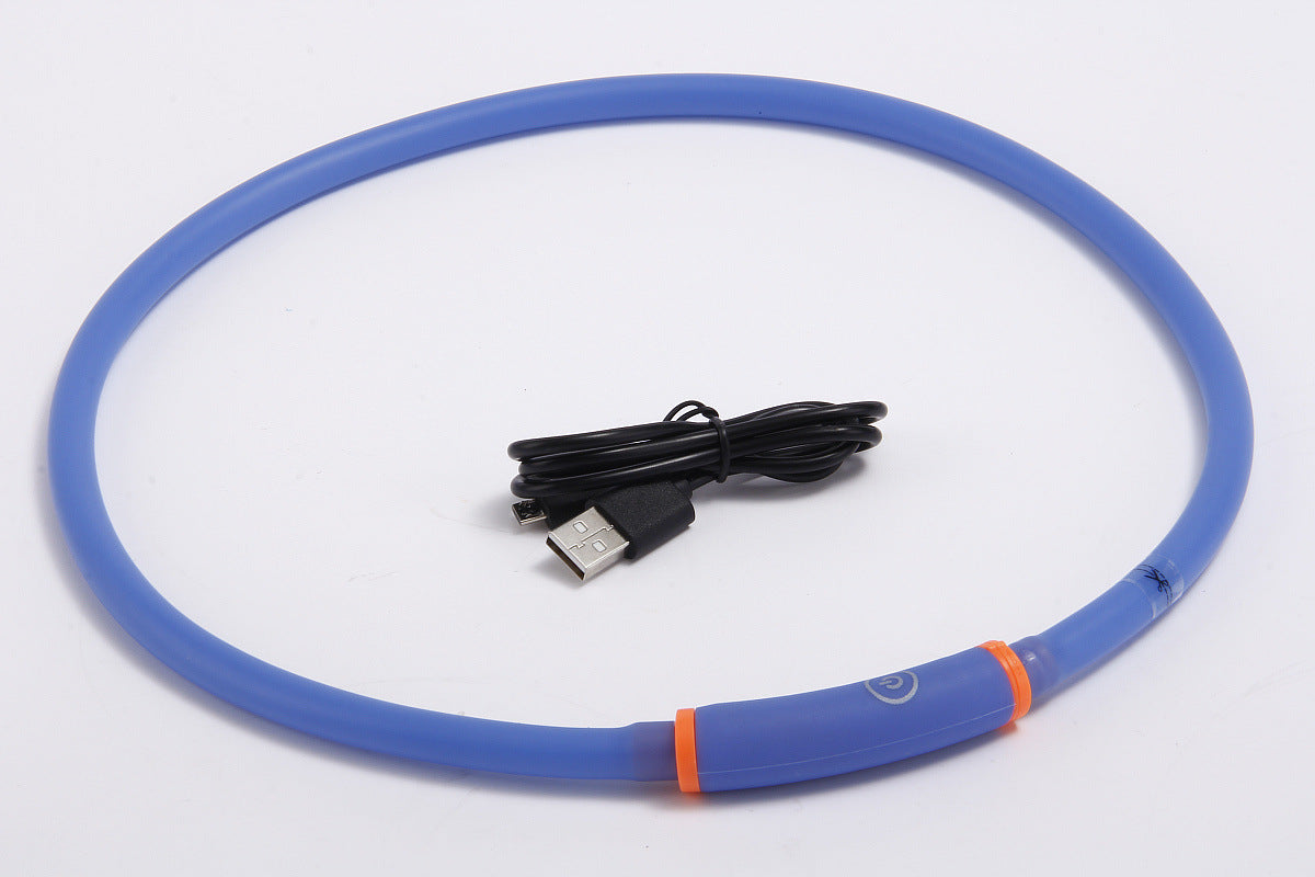 Round Tube Waterproof Led Luminous Pet Dog Collar