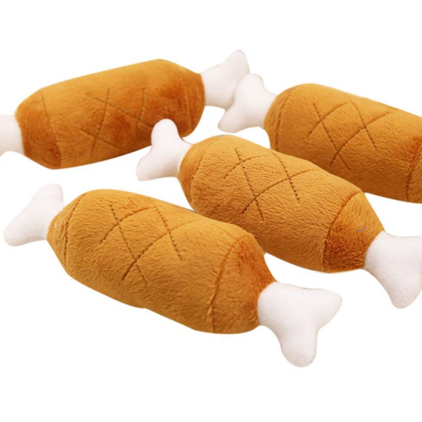 Plush Double Bone Chicken Leg Molars Sounding Toy