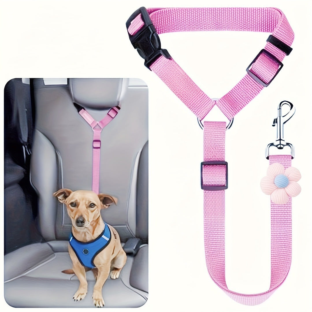 Elastic Reflective Dog Car Harness Strap