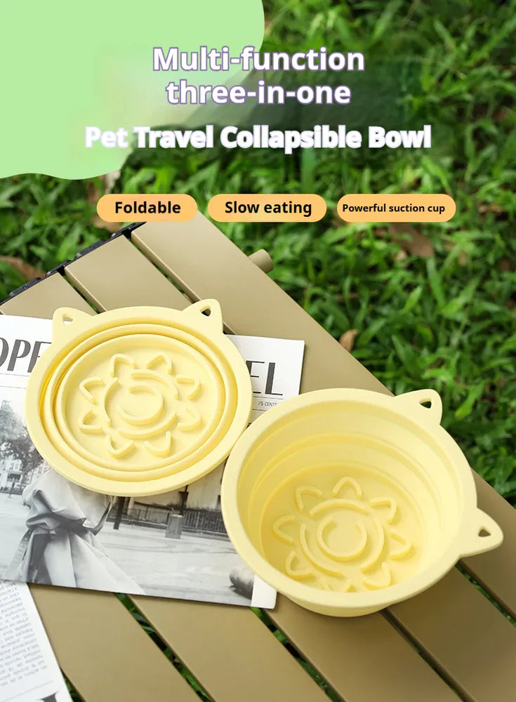 3-In-1 Collapsible Slow Feeder Dog Bowl