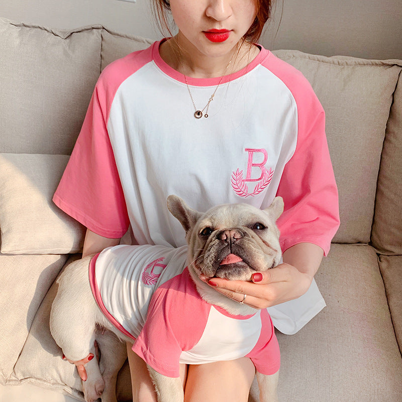 Dog Short Sleeve Parent-Child Clothing