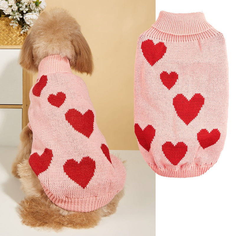 Valentine's Day Dog Knitted Sweater