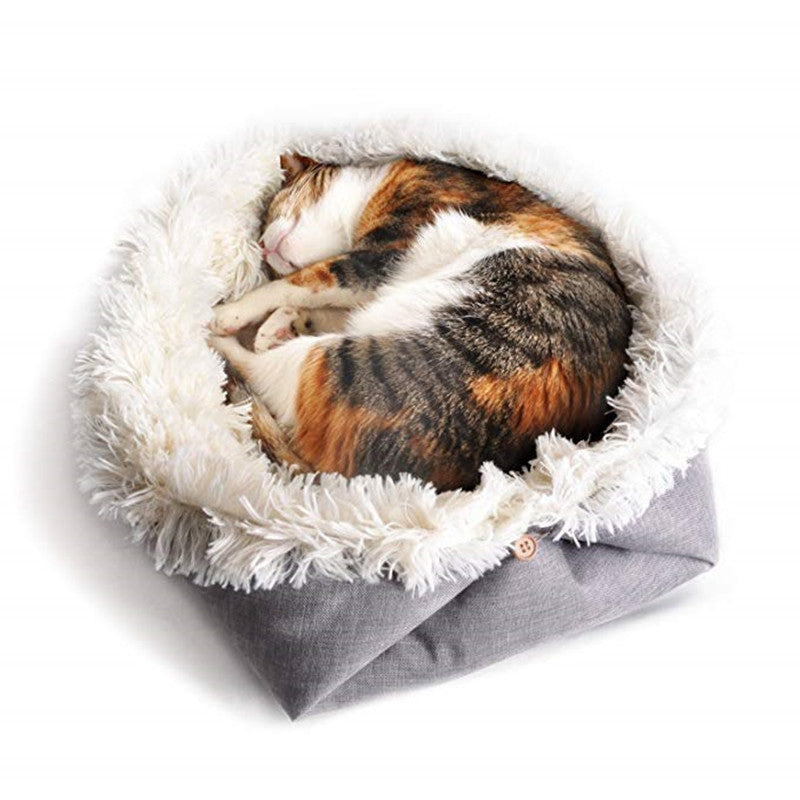 Dual-Purpose Convertible Folding Plush Pet Mat